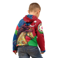 Azerbaijan Pride and Heritage Hoodie Kids - Happy Independence Day RLT8 - Wonder Print Shop