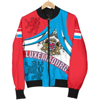 Luxembourg Women's Bomber Jacket Letzebuerg Coat of Arms RLT6 - Wonder Print Shop