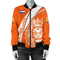 Netherlands Bomber Jacket Netherlands Koningsdag Lion Women RLT7 - Wonder Print Shop