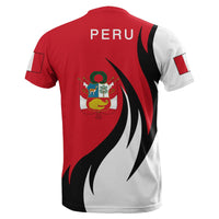 Peru T Shirt Coat Of Arms Fire Style RLT7 - Wonder Print Shop