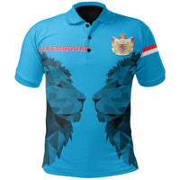Luxembourg Polo T Shirt Double Lion RLT6 - Wonder Print Shop