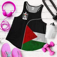 Palestine Flag Women's Racerback Tank Coat Of Arms RLT13 - Wonder Print Shop