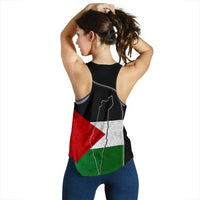 Palestine Flag Women's Racerback Tank Coat Of Arms RLT13 - Wonder Print Shop