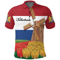 Netherlands Windmill and Tulips Polo Shirt RLT7 - Wonder Print Shop