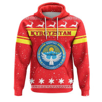 Christmas Kyrgyzstan Hoodie Coat Of Arms RLT8 - Wonder Print Shop