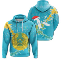 Kazakhstan Christmas Hoodie Coat Of Arms X Style RLT8 - Wonder Print Shop