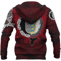 Viking Hoodie Denmark Raven of Odin and Symbol Viking on Blood Background RLT13 - Wonder Print Shop