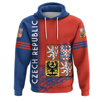 Czech Republic Coat Ofrms Hoodie Quarter Style RLT13 - Wonder Print Shop
