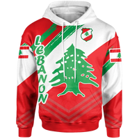Lebanon Personalised Hoodie Lebanon Flag Polygon Style24 RLT6 - Wonder Print Shop
