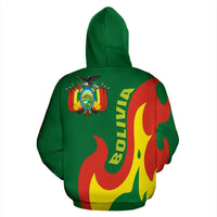 Bolivia With Fire Flame Hoodie RLT6 - Wonder Print Shop