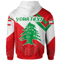 Lebanon Personalised Hoodie Lebanon Flag Polygon Style24 RLT6 - Wonder Print Shop