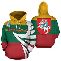 Lithuania Flag Hoodie Coat Of Arms RLT6 - Wonder Print Shop