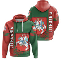 Lithuania Hoodie Coat Of Arms Quarter Style RLT6 - Wonder Print Shop