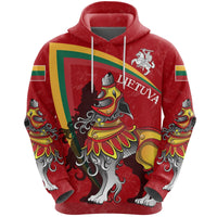 (Lietuva) Lithuania Hoodie Lithuanian Iron Wolf Red RLT6 - Wonder Print Shop