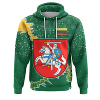 Lithuania Christmas Hoodie Coat Of Arms X Style8 RLT6 - Wonder Print Shop