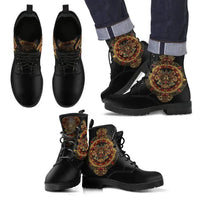 mexico-leather-boots-aztec-sun-stone-tattoo