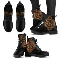 mexico-leather-boots-aztec-sun-stone-tattoo