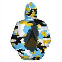 Saint Lucia Hoodie Camouflage Map RLT6 - Wonder Print Shop