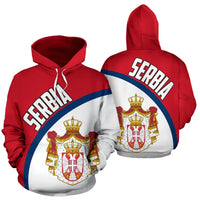 Serbia Hoodie Wave Flag Color RLT7 - Wonder Print Shop