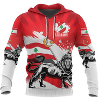 Lebanon Hoodie Lebanese Lion Tattoo RLT6 - Wonder Print Shop