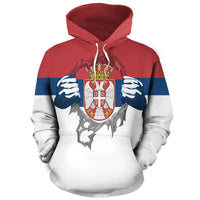 Serbia Superhero Pullover Hoodie RLT7 - Wonder Print Shop