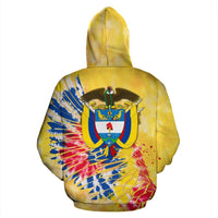 Colombia Coat Of Arms Tie Dye Hoodie RLT7 - Wonder Print Shop