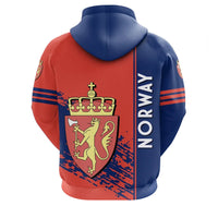 Norway Hoodie Coat Of Arms Quarter Style RLT7 - Wonder Print Shop