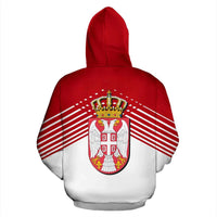 Serbia Sport Flag Hoodie Stripes Style 012 RLT7 - Wonder Print Shop