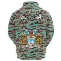 Army Guyana Tiger Stripe Camouflage Seamless Flag And Hoodie Coat Of Arms RLT8 - Wonder Print Shop