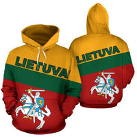 Lithuania Hoodie Lietuva Hoodie Sport Flag Color RLT6 - Wonder Print Shop