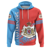 Luxembourg Hoodie Coat Of Arms Quarter Style RLT6 - Wonder Print Shop