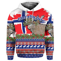 Norway Flag With Moose Christmas Hoodie RLT7 - Wonder Print Shop