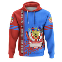Democratic Republic Of The Congo Hoodie Coat Of Arms Quarter Style RLT13 - Wonder Print Shop
