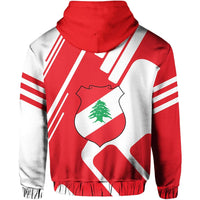 Lebanon Zipper Hoodie Coat Of Arms KT Rolster Style RLT6 - Wonder Print Shop