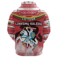 Lithuania Christmas Zip Hoodie Simple Vibes Version Red RLT6 - Wonder Print Shop