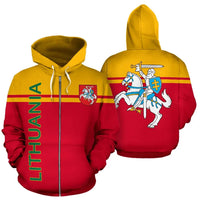 Lithuania All Over Zip Up Hoodie Horizontal Style RLT6 - Wonder Print Shop