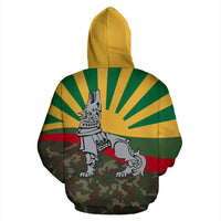 Lithuania Zipper Hoodie Iron Wolf RLT6 - Wonder Print Shop