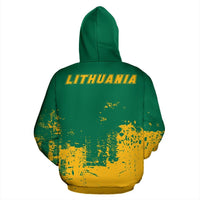 Lithuania All Over Zip Up Hoodie Smudge Style10 RLT6 - Wonder Print Shop