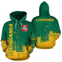 Lithuania All Over Zip Up Hoodie Smudge Style10 RLT6 - Wonder Print Shop