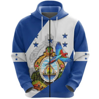 Honduras Zip Hoodie Special Flag With Scarlet Macaw RLT8 - Wonder Print Shop