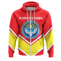 Kyrgyzstan Coat Of Arms Zip Hoodie Lucian Style RLT8 - Wonder Print Shop