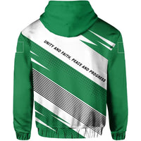 Nigeria Flag Zipper Hoodie Pride Style RLT8 - Wonder Print Shop