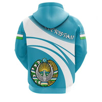 Uzbekistan Zip Hoodie Coat Of Arms Cricket Style RLT12 - Wonder Print Shop