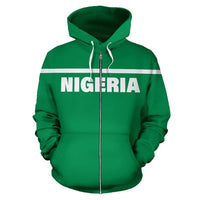 Nigeria All Over Zip Up Hoodie Horizontal Style RLT8 - Wonder Print Shop