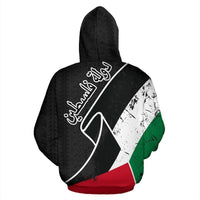 Palestine Hoodie Zip Special Grunge Flag RLT13 - Wonder Print Shop