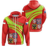 Czech Republic Coat Ofrms Zip Hoodie Cricket Style RLT13 - Wonder Print Shop