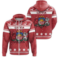 Christmas Latvia Coat Of Arms Zip Hoodie RLT6 - Wonder Print Shop