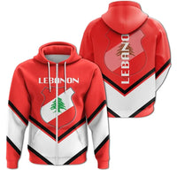 Lebanon Coat Of Arms Zip Hoodie Lucian Style RLT6 - Wonder Print Shop