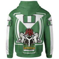 Nigeria Zip Up Hoodie Nigerian Flag and Coat Of Arms Boa Me Na Me Mmoa Wo RLT8 - Wonder Print Shop