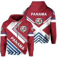 Panama Flag Hoodie Zip America Nations RLT13 - Wonder Print Shop
